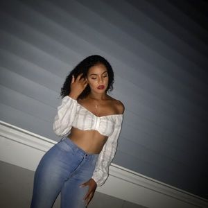 Cropped Long-Sleeve Blouse